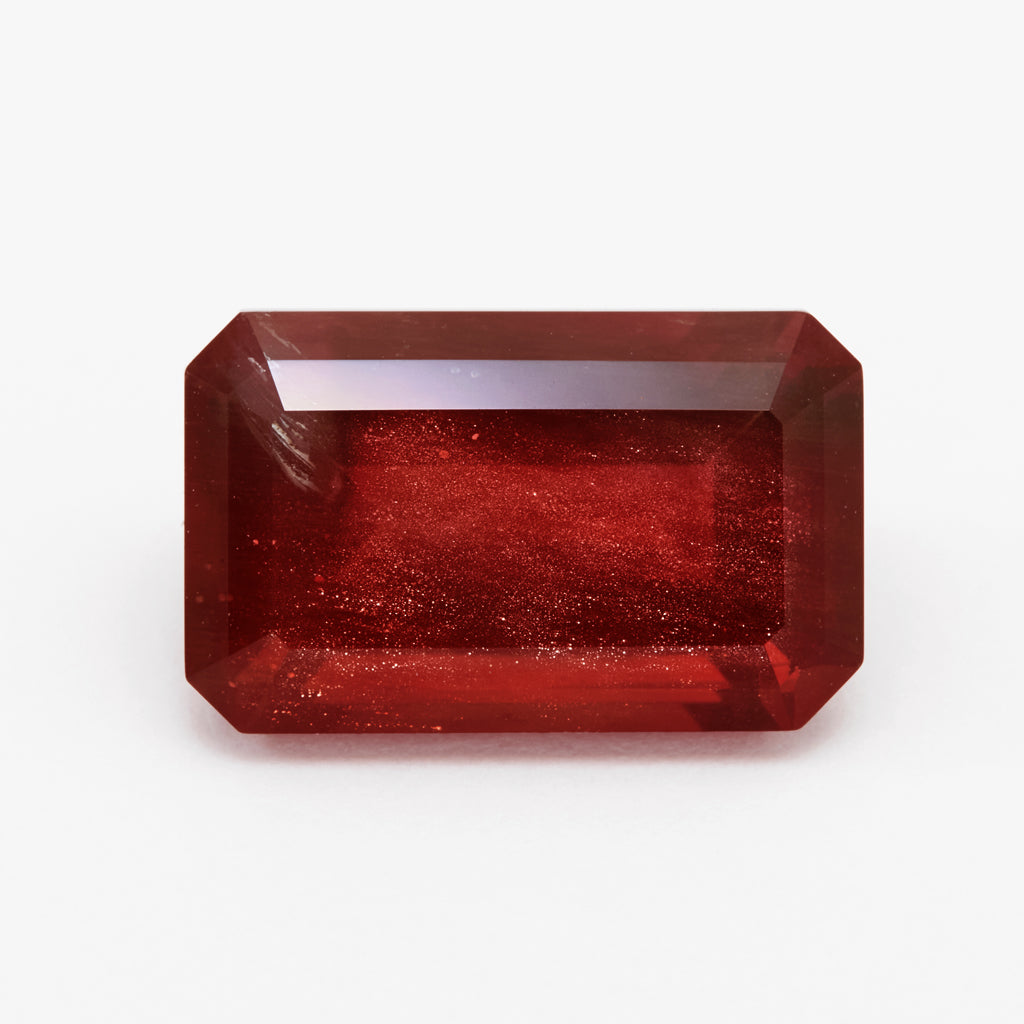 5.39ct Deep Red Oregon Sunstone Emerald Cut