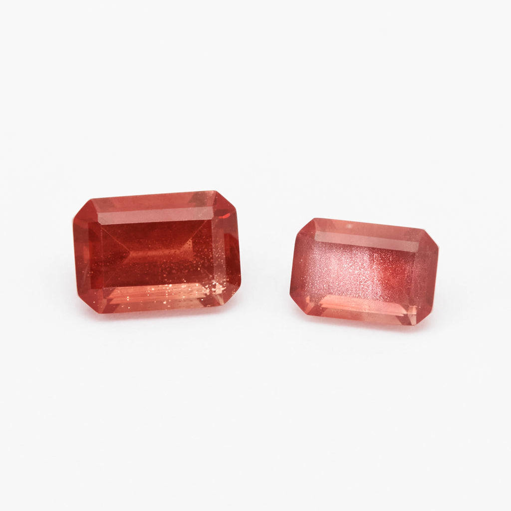 0.75 to 1.75 carat One-of-a-Kind Red Oregon Sunstone Emerald Cuts
