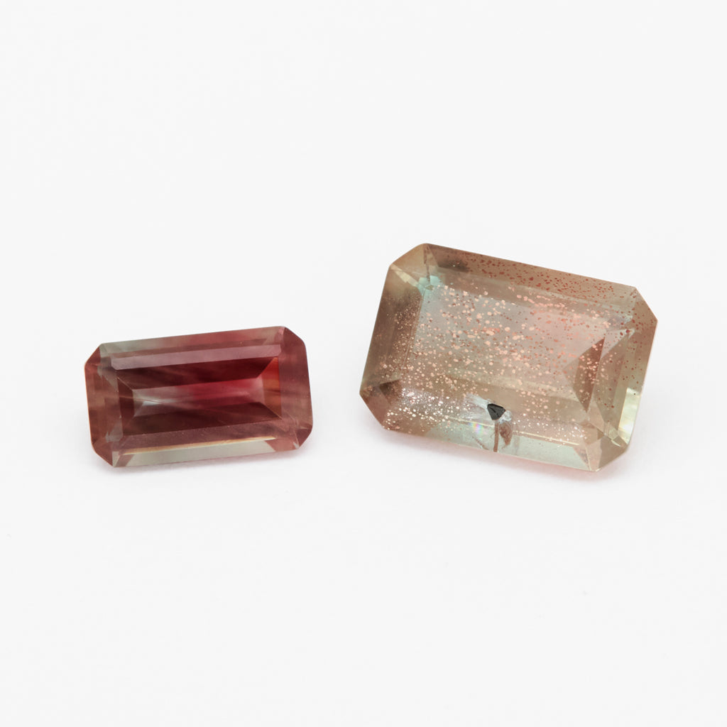 1.0 to 3.0 carat One-of-a-Kind Unusual Color Oregon Sunstone Emerald Cuts