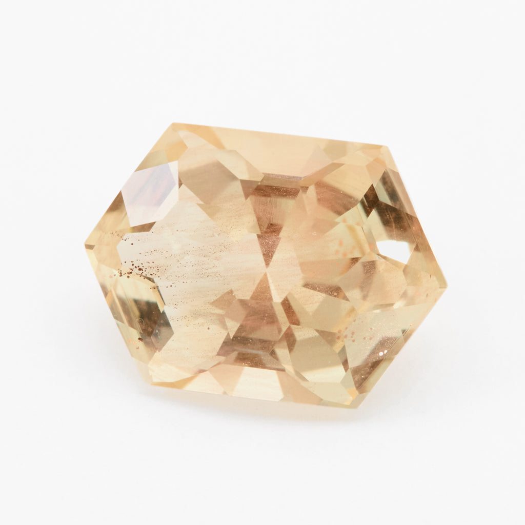 5.07ct Champagne Oregon Sunstone Honeycomb Hexagon