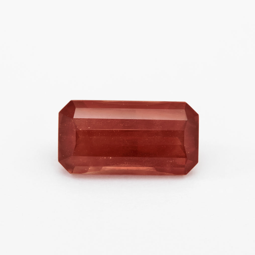 2.26ct Red Oregon Sunstone Roll Top Emerald Cut