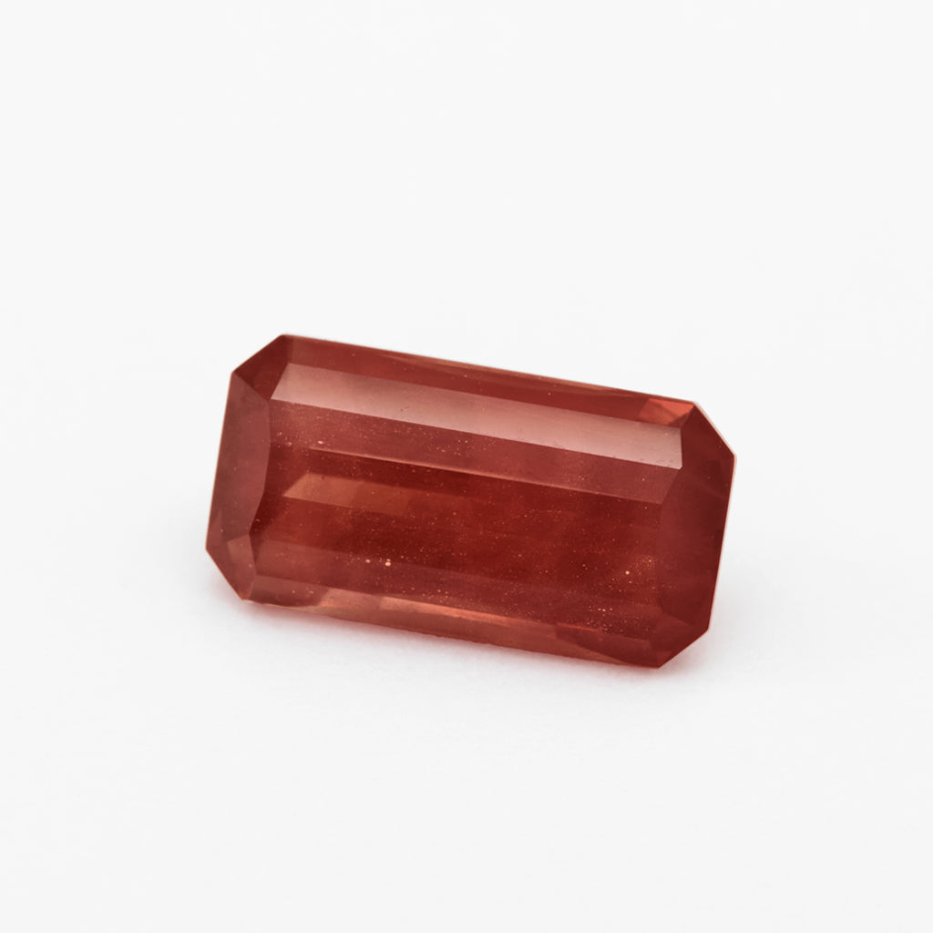 2.26ct Red Oregon Sunstone Roll Top Emerald Cut