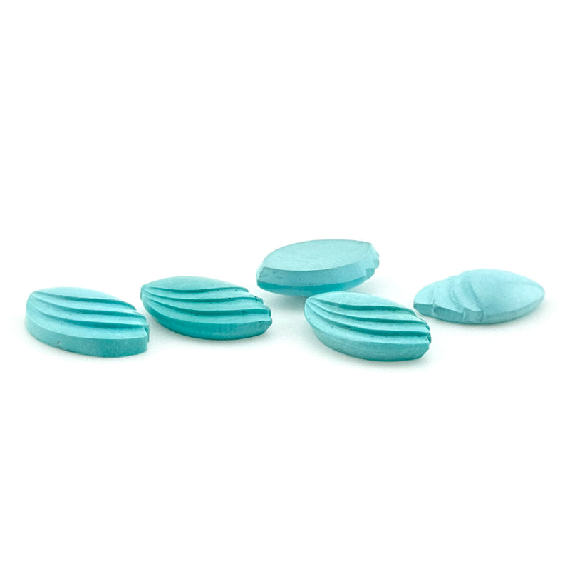 15x10mm Arizona Turquoise Carved Marquise Cabs