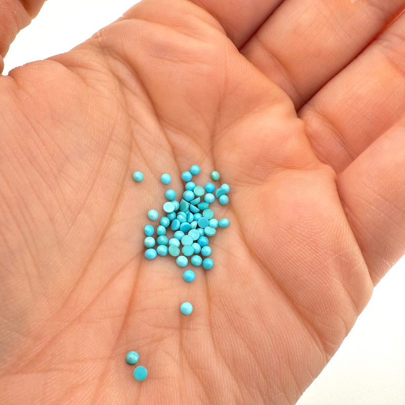 1.5 to 10mm Arizona Turquoise Round Cabs