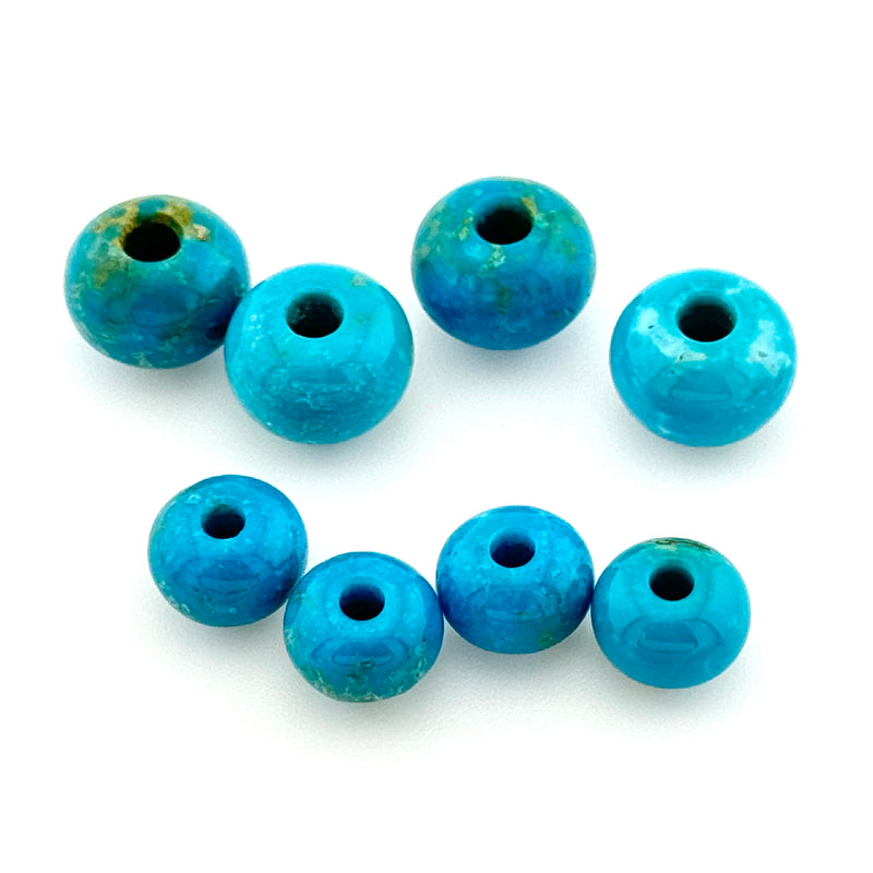 8.5x6 to 10.5x7.5mm Arizona Stabilized Turquoise Wheel Beads