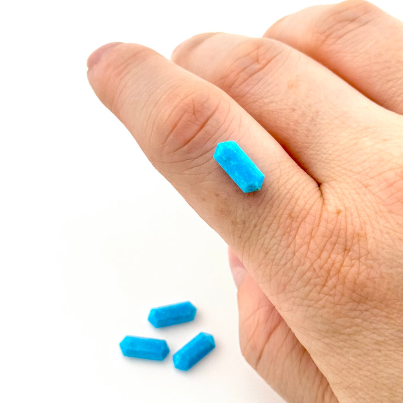 12x5mm Arizona Stabilized Turquoise Elongated Hex Tablets™