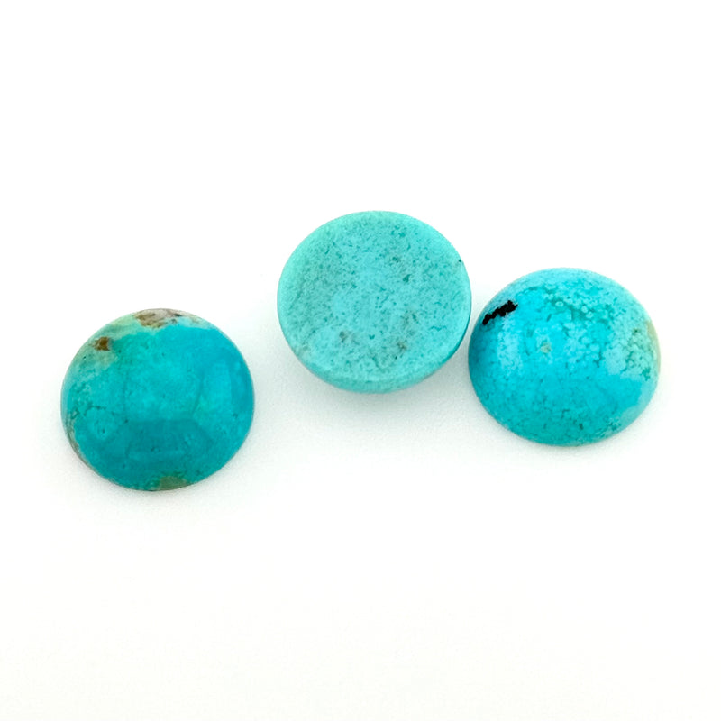 11.6mm Arizona Stabilized Turquoise Round Cabs