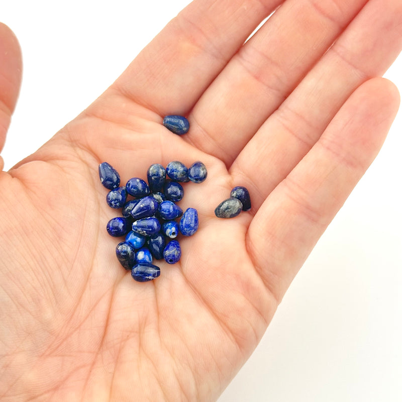 6x4 to 7x5mm Chilean Lapis Teardrop Beads