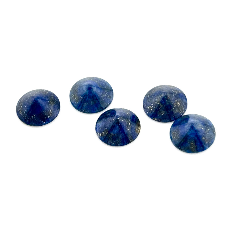 10-12mm Chilean Lapis Round Cone Cabs