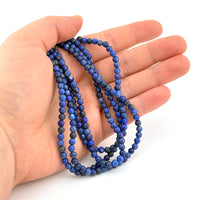 4mm Chilean Lapis Round Bead Strands