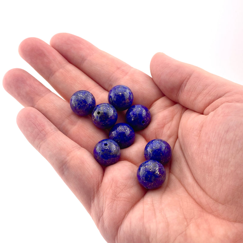 14mm Chilean Lapis Round Beads