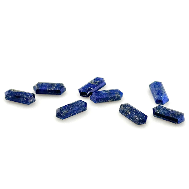 12x5mm Chilean Lapis Elongated Hex Tablets™