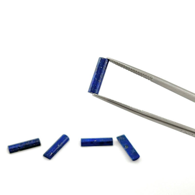 14x4mm Chilean Lapis Half Cylinders