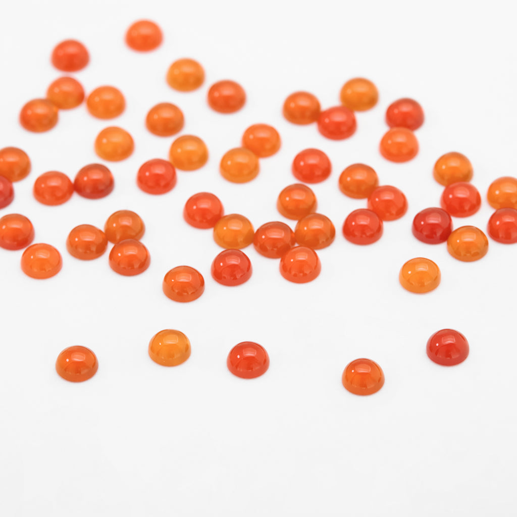 2.5 to 3mm Carnelian Round Cabs