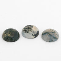 10 to 12mm Moss Agate Round Cabs