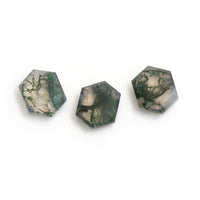 8x6mm Moss Agate Hex Tablets™