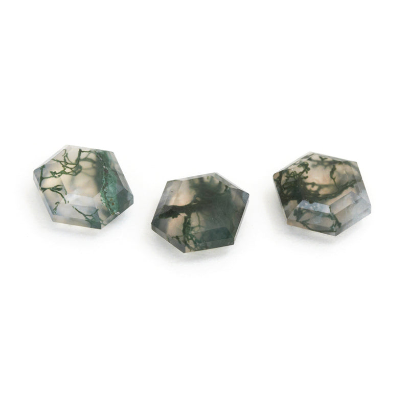 8x6mm Moss Agate Hex Tablets™