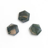 10x8 to 11x7mm Moss Agate Hex Tablets™