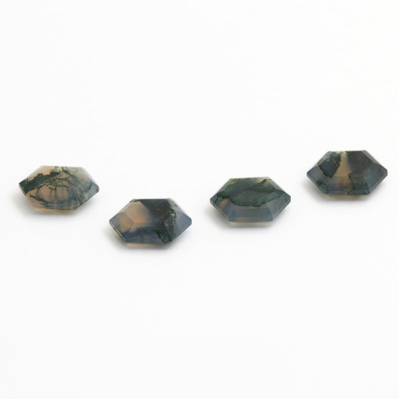 10x8 to 11x7mm Moss Agate Hex Tablets™