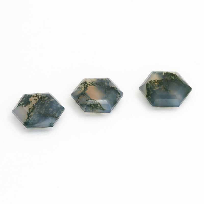 10mm Moss Agate Hex Tablets™