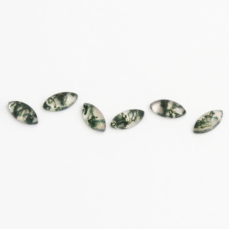 4x2 to 6x3mm Moss Agate Marquise Cabs