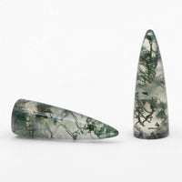 15x5mm Moss Agate Bullet Cabs