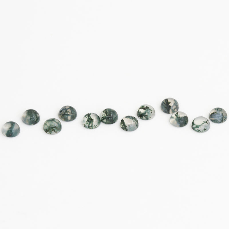 3mm Moss Agate Round Cabs