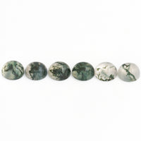 4 to 8mm Moss Agate Round Cabs