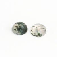 4 to 8mm Moss Agate Round Cabs