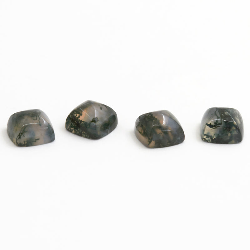 6 to 8mm Moss Agate Sugarloaf Cabs