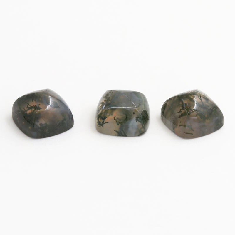 10mm Moss Agate Sugarloaf Cabs