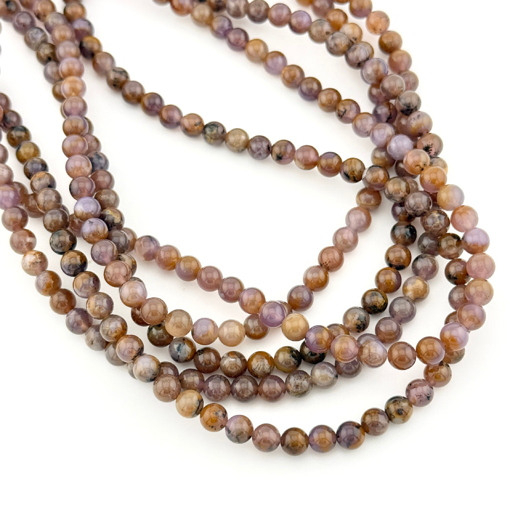 6mm Nevada Golden Sage Chalcedony Round Bead Strands