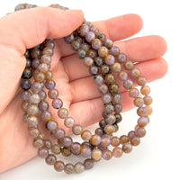 6mm Nevada Golden Sage Chalcedony Round Bead Strands