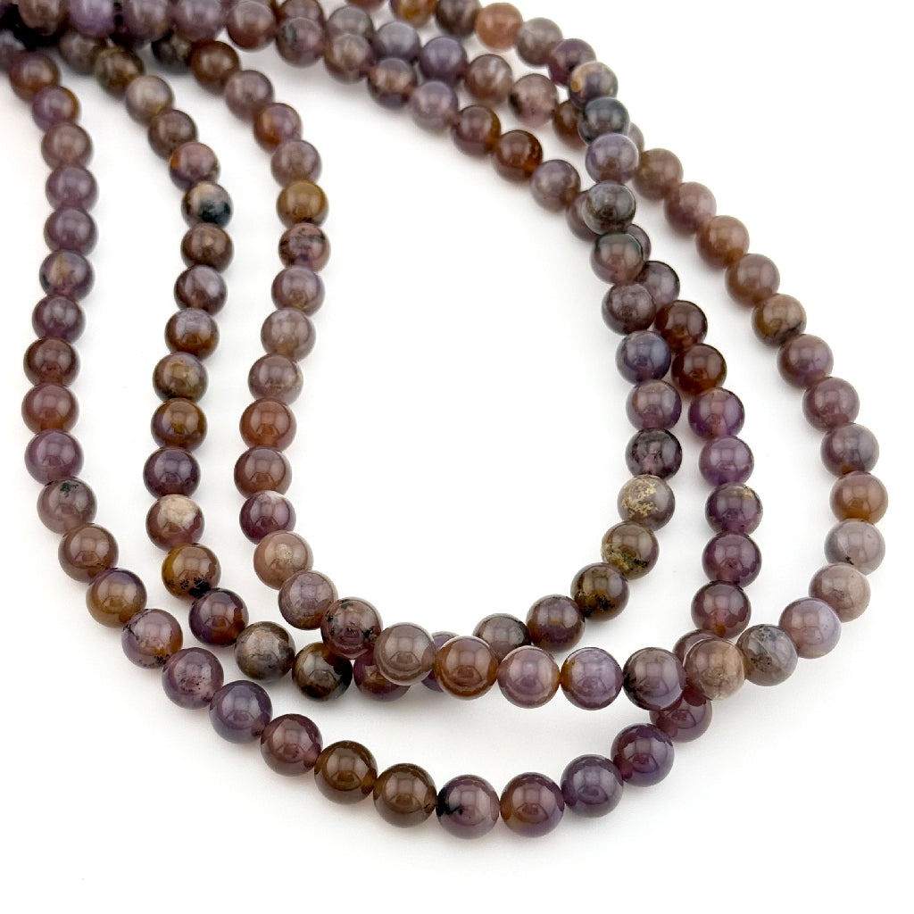 6 to 8mm Nevada Light Purple Sage Chalcedony® Round Bead Strands