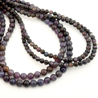6 to 8mm Nevada Dark Purple Sage Chalcedony® Round Bead Strands