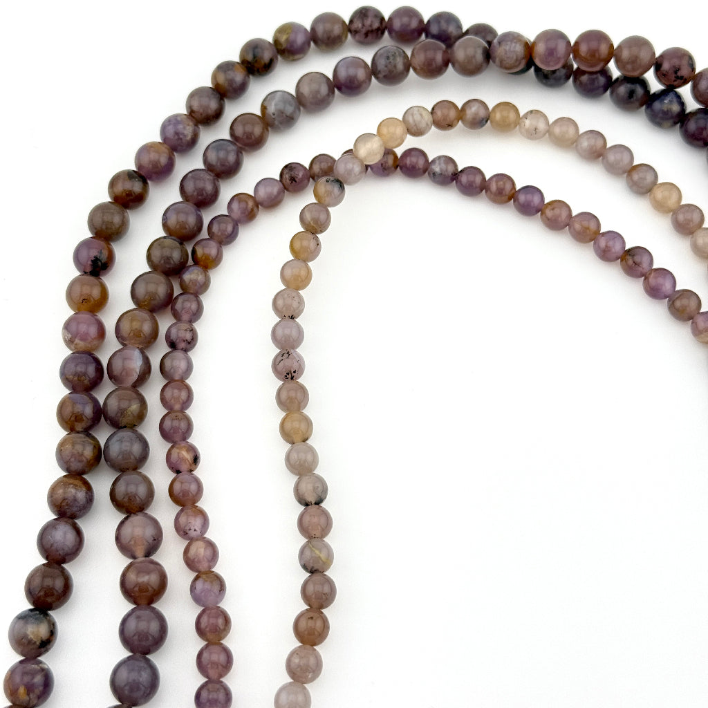 6 to 8mm Nevada Light Purple Sage Chalcedony® Round Bead Strands
