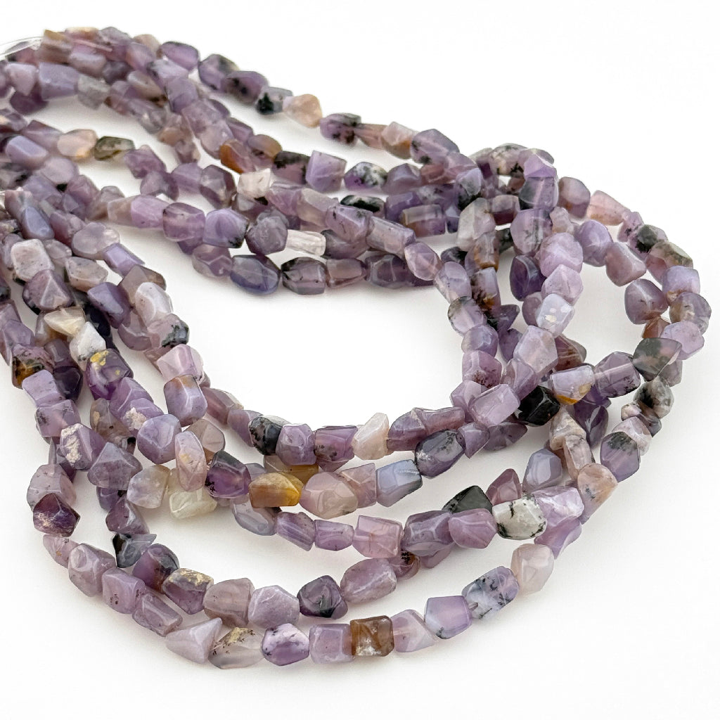 Nevada Purple Sage Chalcedony® Polished Baroque Bead Strands