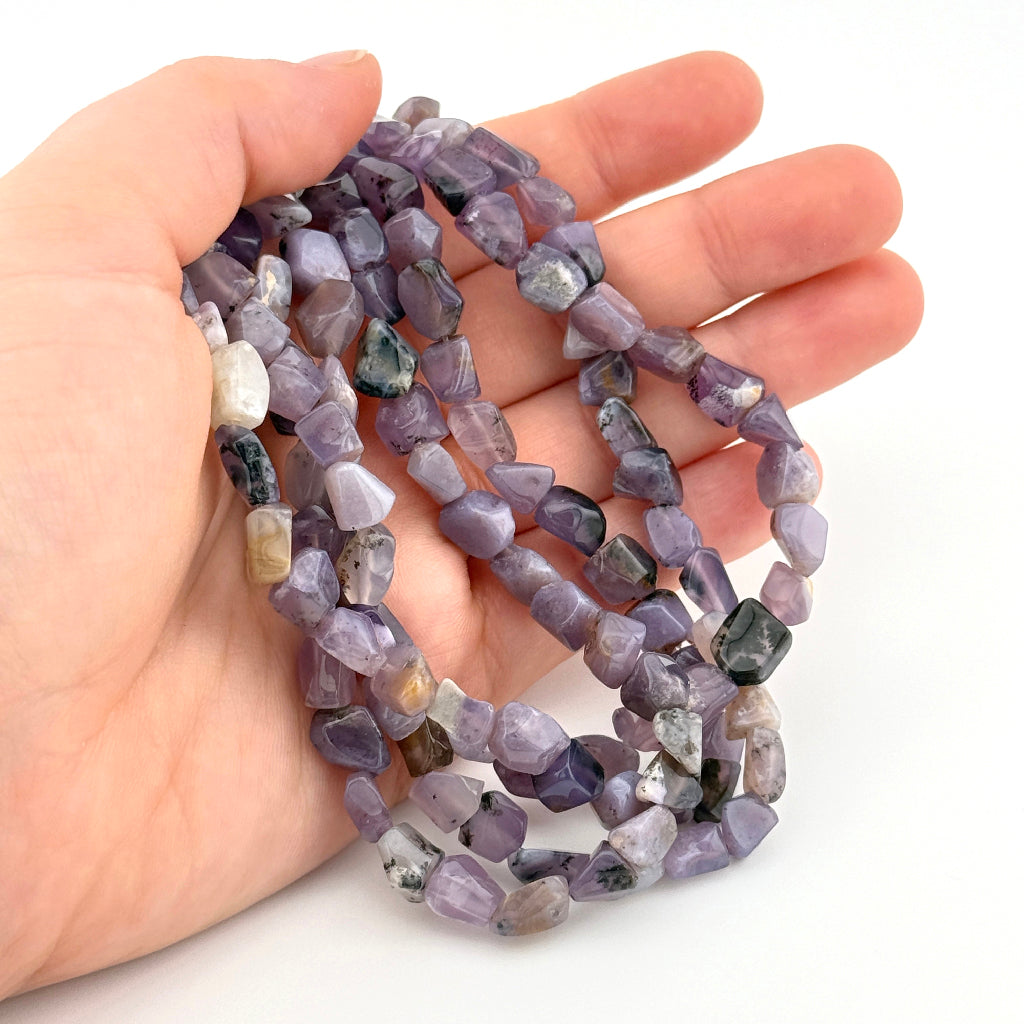 Nevada Purple Sage Chalcedony® Polished Baroque Bead Strands