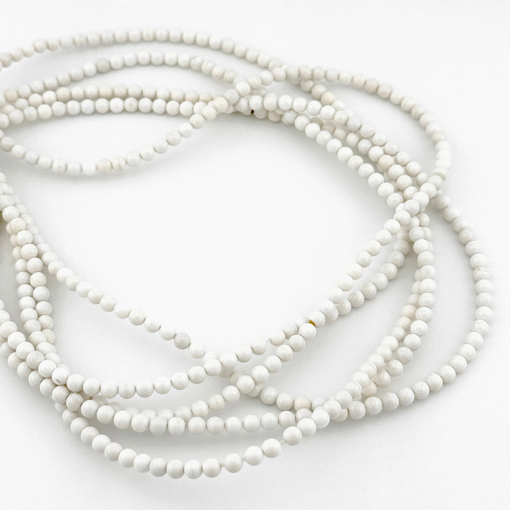 4mm Snowdrift Agate Round Bead Strands