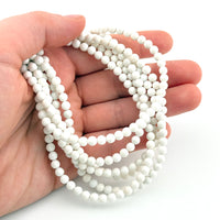 4mm Snowdrift Agate Round Bead Strands