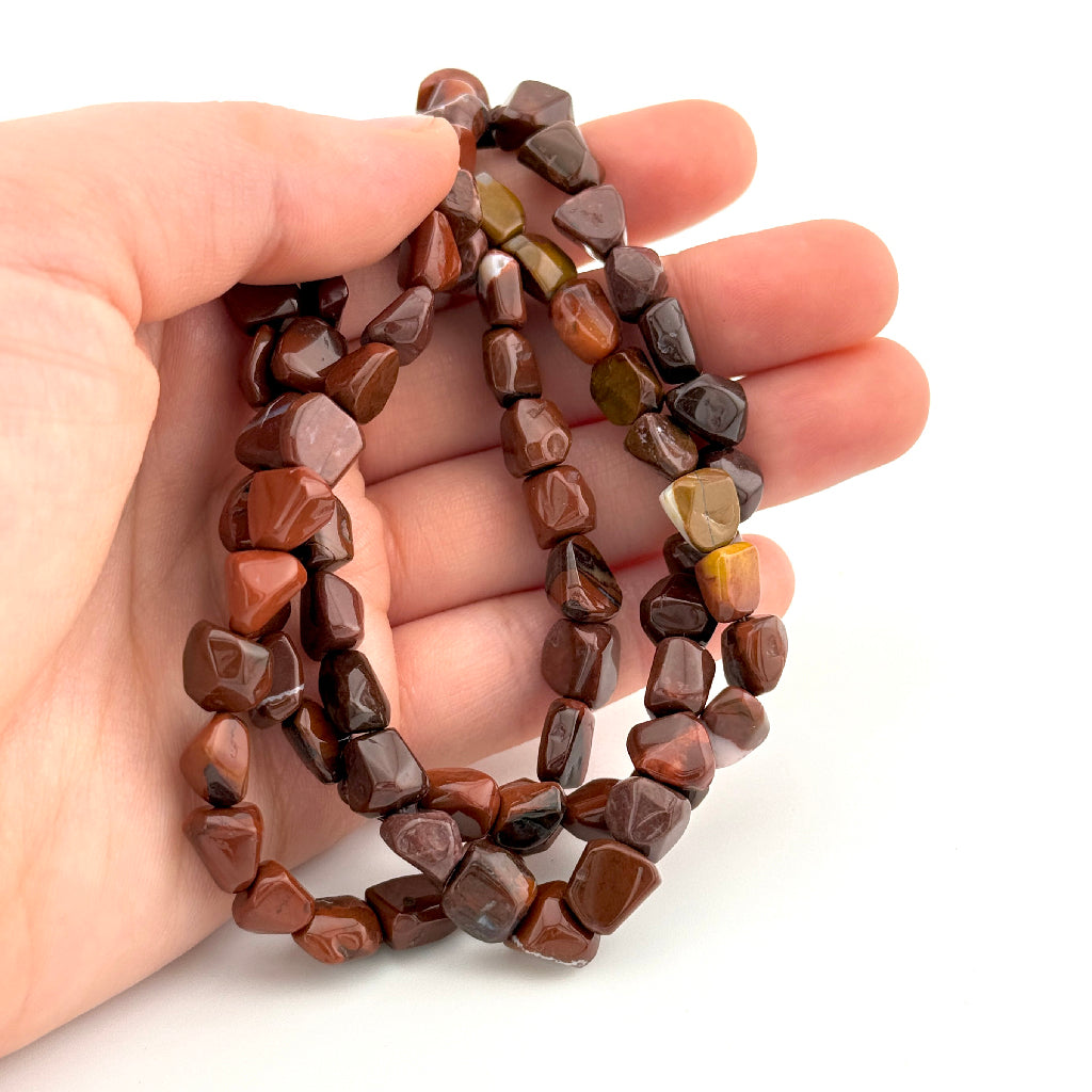 Indian Red Agate Polished Baroque Bead Strands