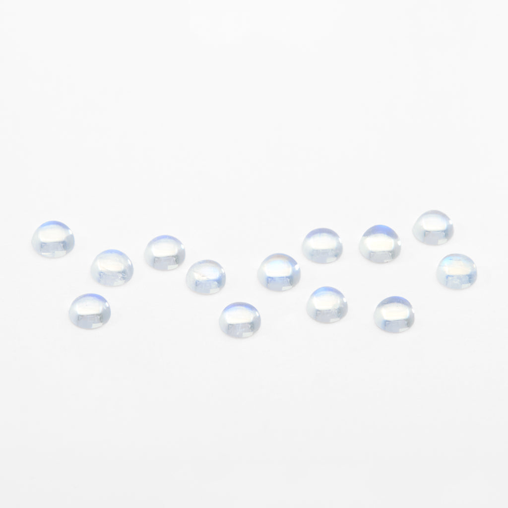 3mm India Blue Sheen Moonstone Round Cabs