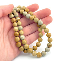 6 to 8mm Owyhee Golden Sunset Jasper Round Bead Strands