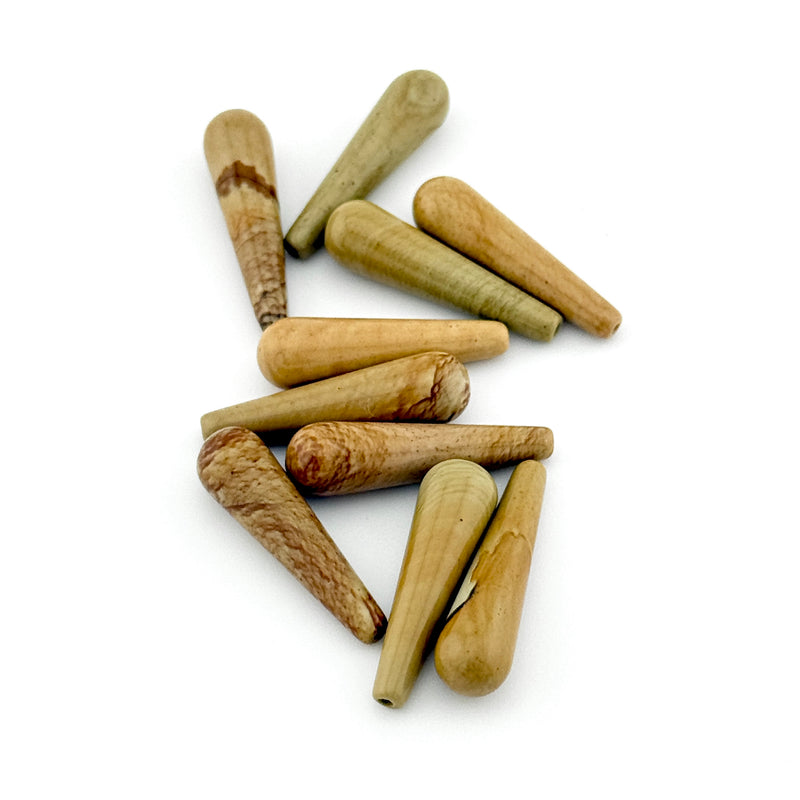 25x7mm Oregon Golden Desert Jasper Bat Beads