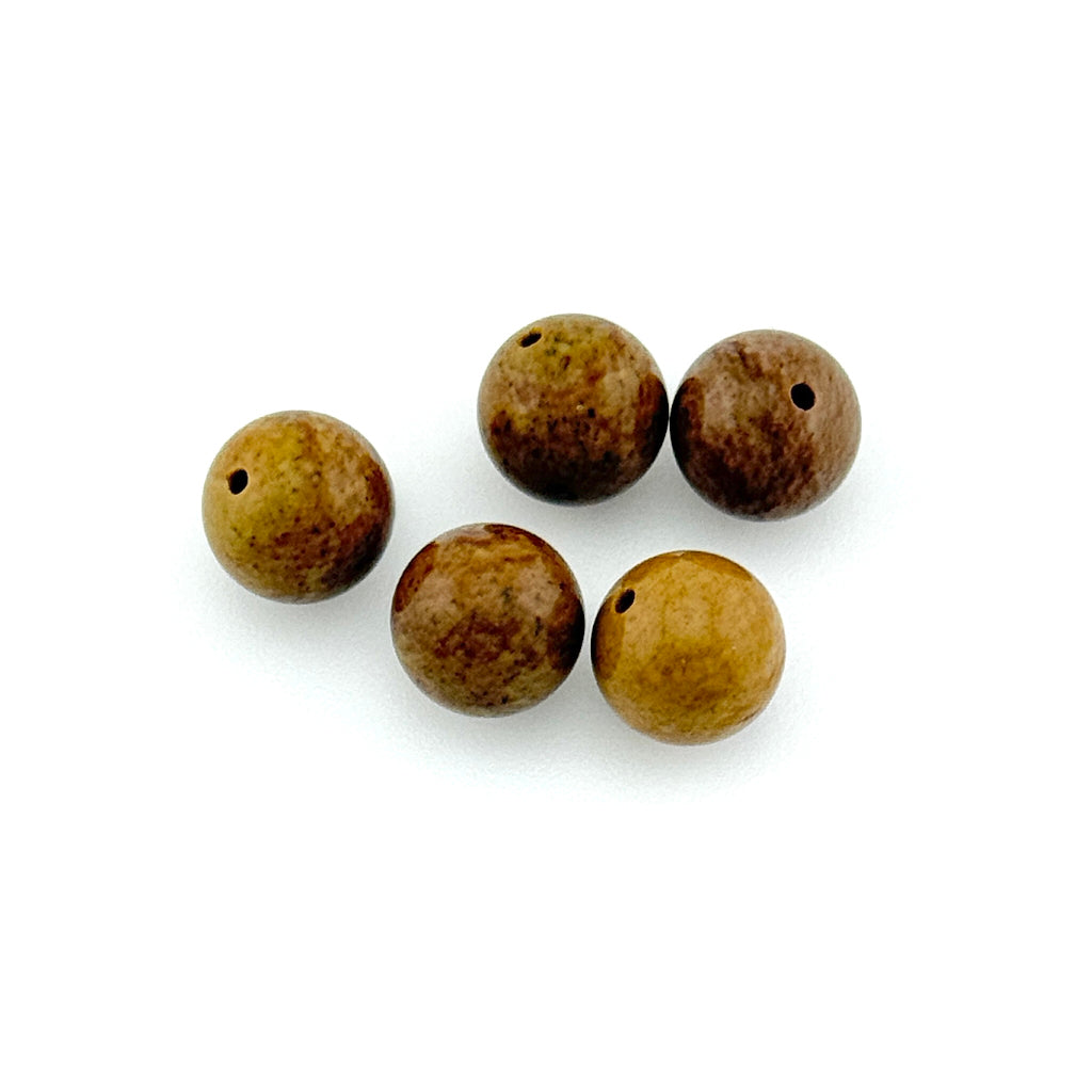 8mm Oregon Golden Desert Jasper Round Beads