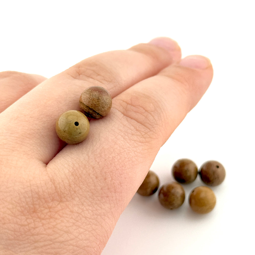 8mm Oregon Golden Desert Jasper Round Beads