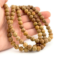 8mm Oregon Golden Desert Jasper Round Bead Strands