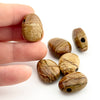 20x15mm Oregon Golden Desert Jasper Smooth Drop Beads