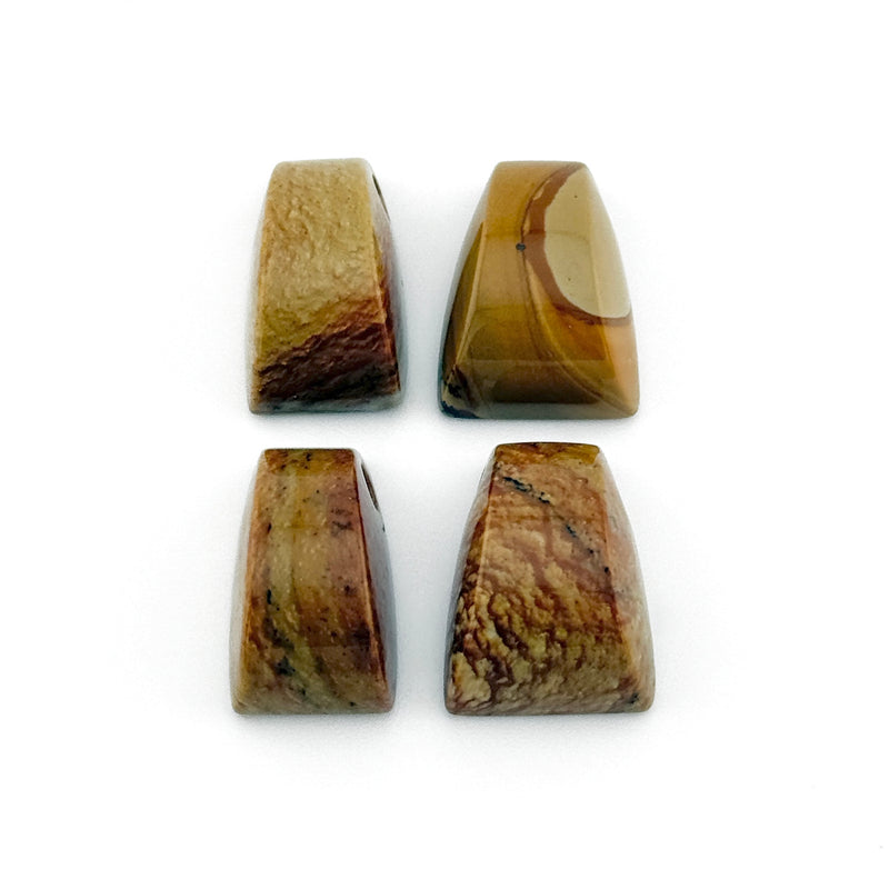 20x12 to 20x15mm Oregon Golden Desert Jasper Tapered Bevel Beads