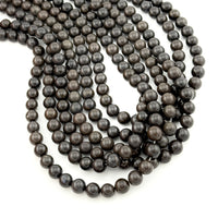 7mm Dark Brown Oregon Jasper Round Bead Strands